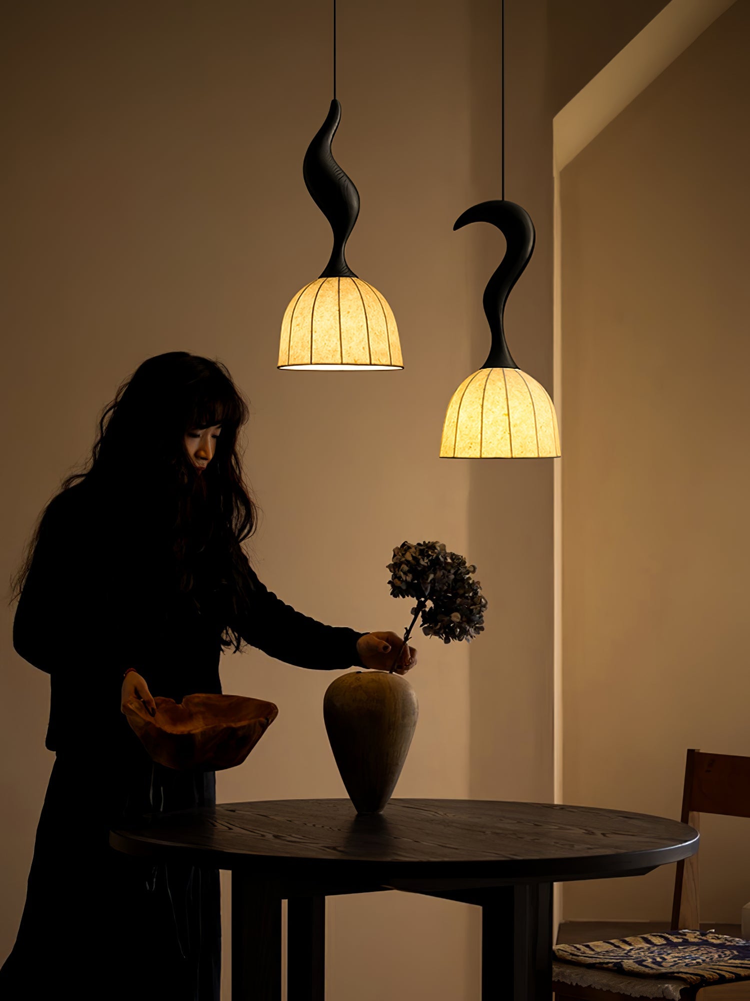 Colire Creativity Twisted Metal Wood Pendant Light - Blowlighting