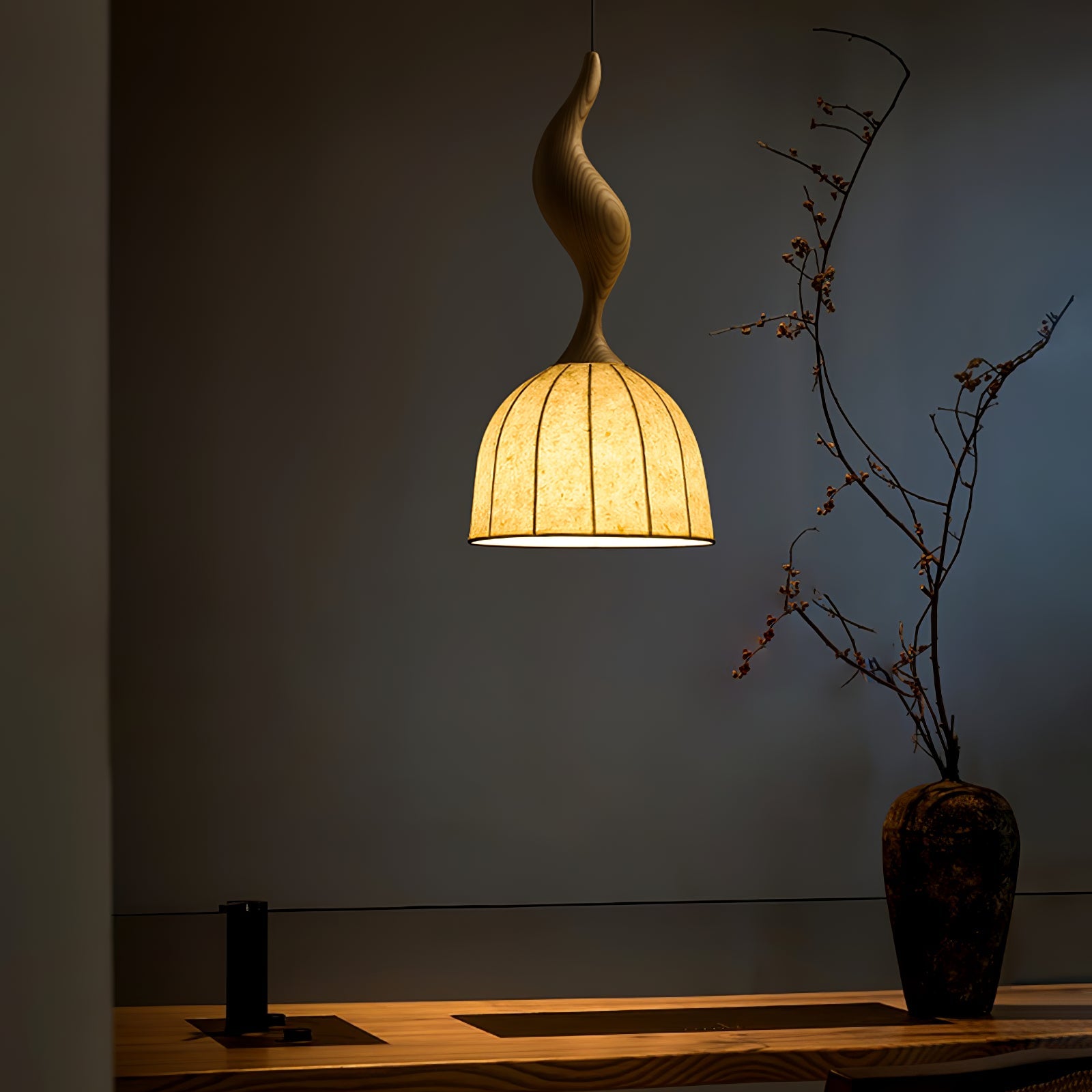Colire Creativity Twisted Metal Wood Pendant Light - Blowlighting