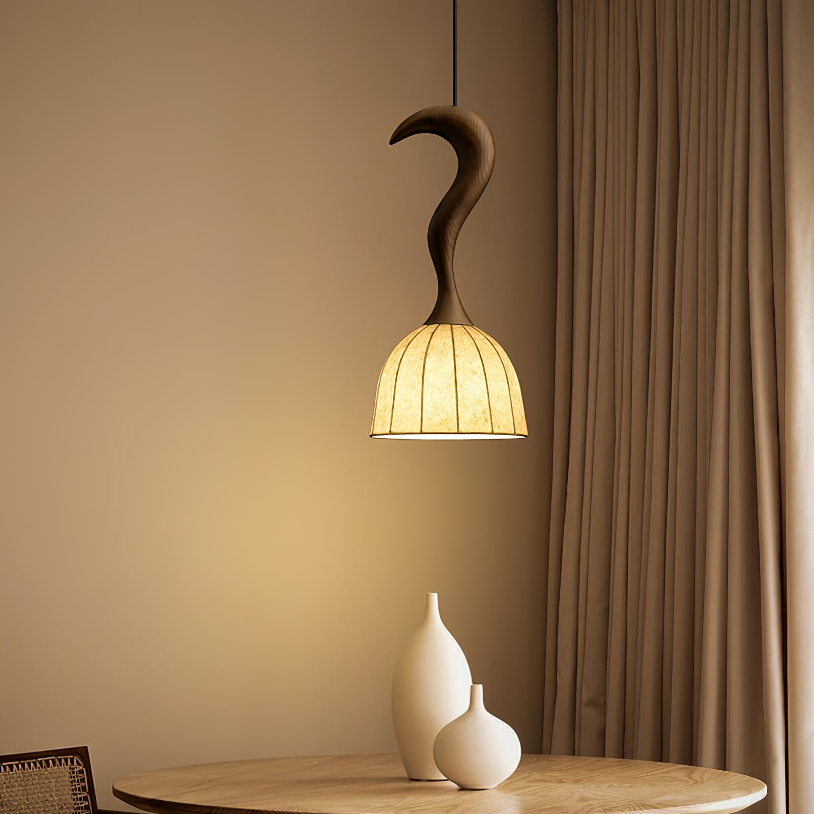 Colire Creativity Twisted Metal Wood Pendant Light - Blowlighting