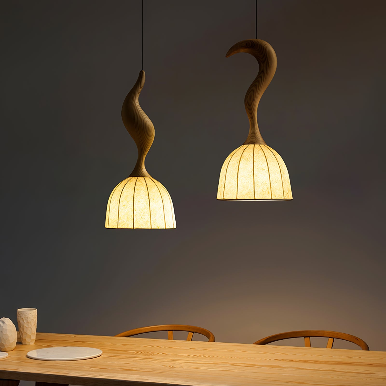 Colire Creativity Twisted Metal Wood Pendant Light - Blowlighting