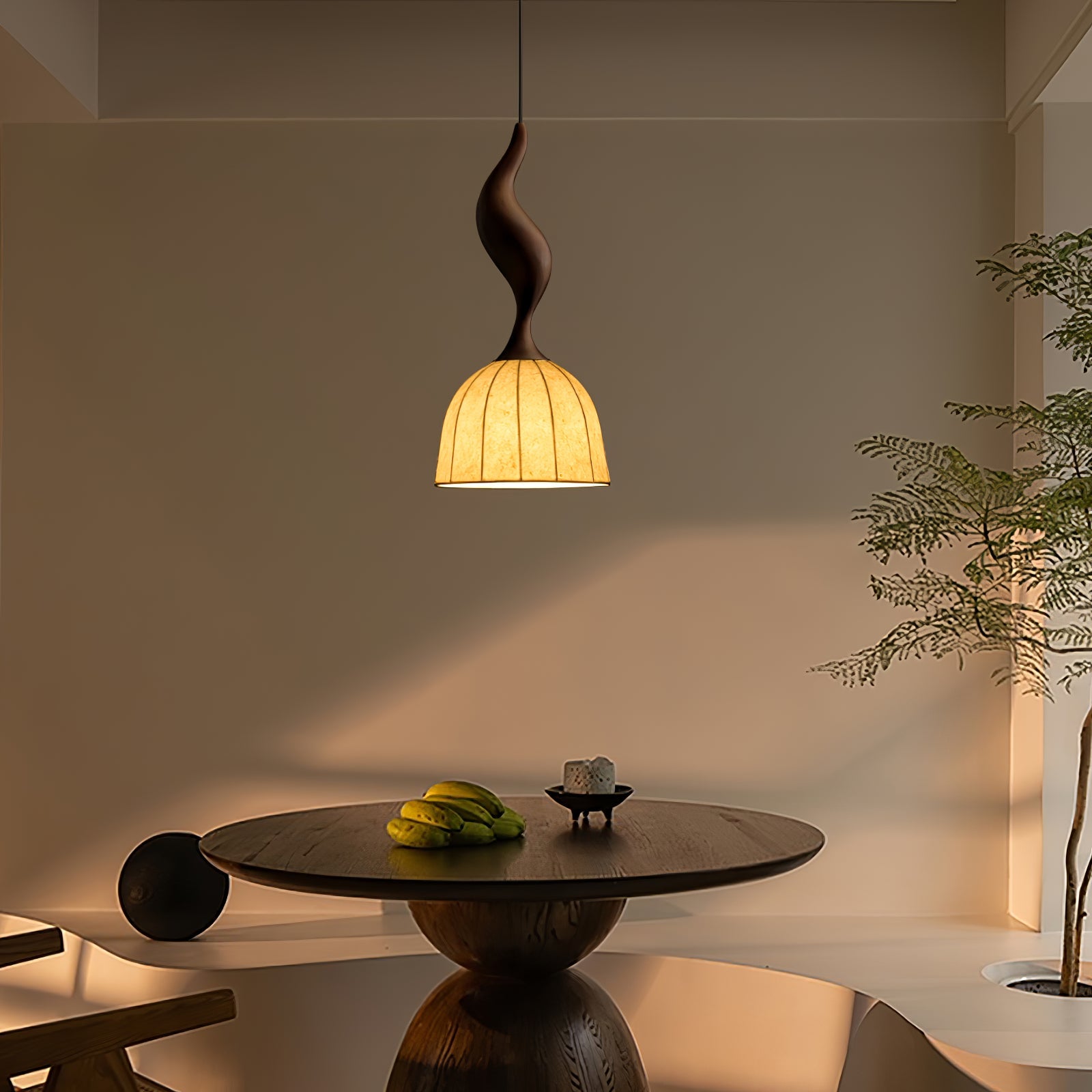 Colire Creativity Twisted Metal Wood Pendant Light - Blowlighting