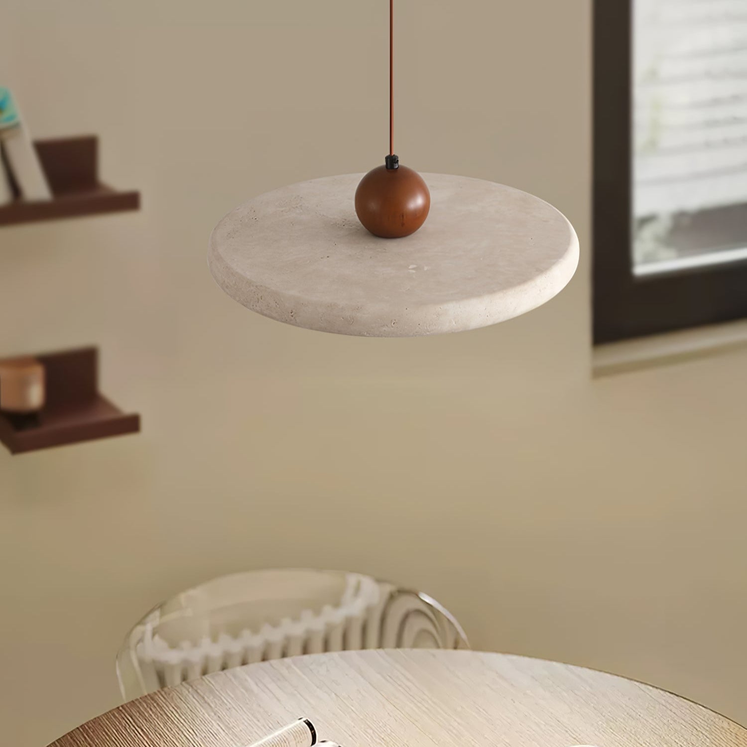 Eurliryra Disc Sphere Travertine Pendant Light - Blowlighting
