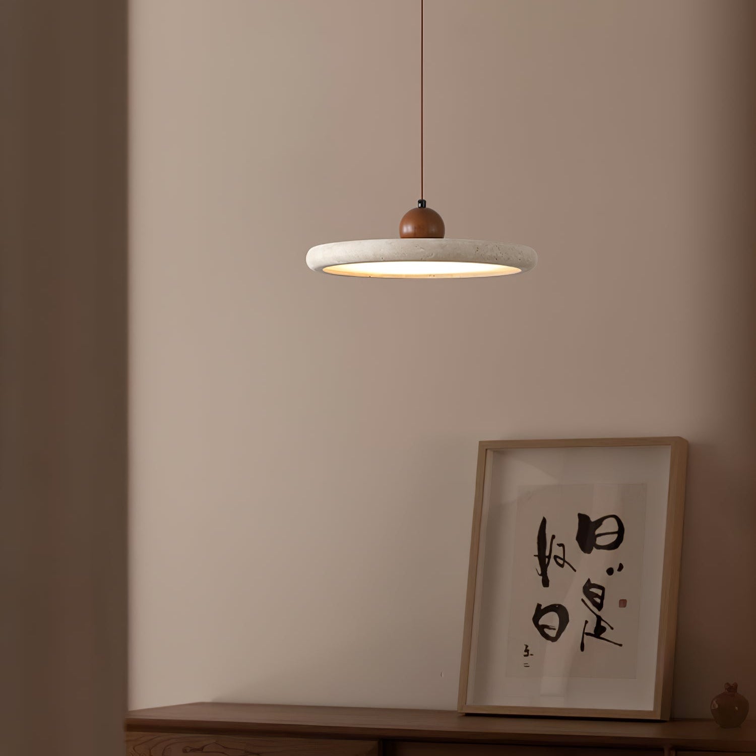 Eurliryra Disc Sphere Travertine Pendant Light - Blowlighting