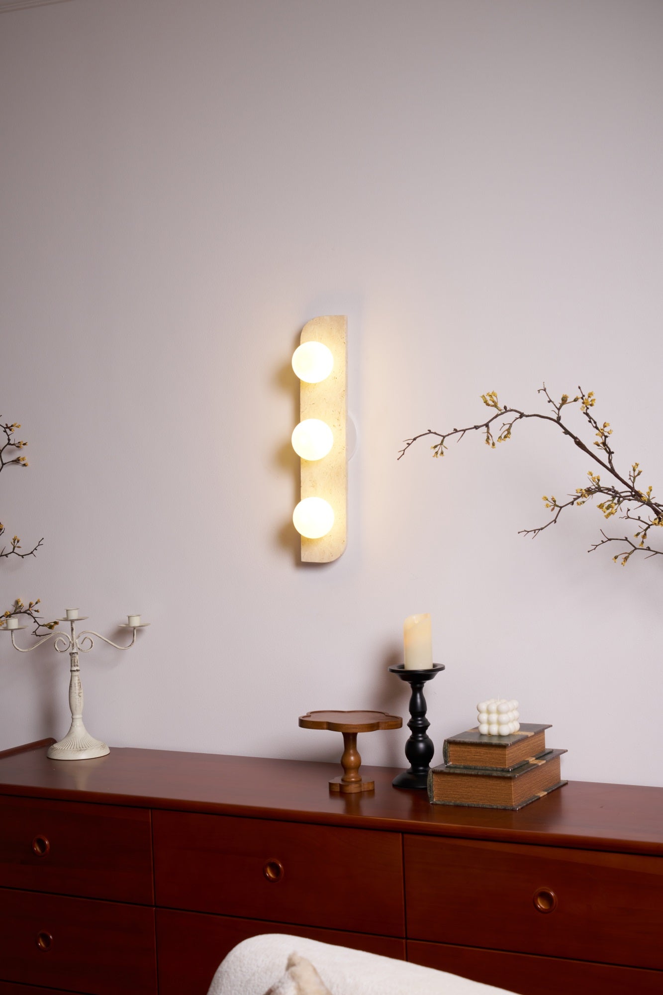 Zophaor Minimalist Travertine Plug-In Wall Light - Blowlighting
