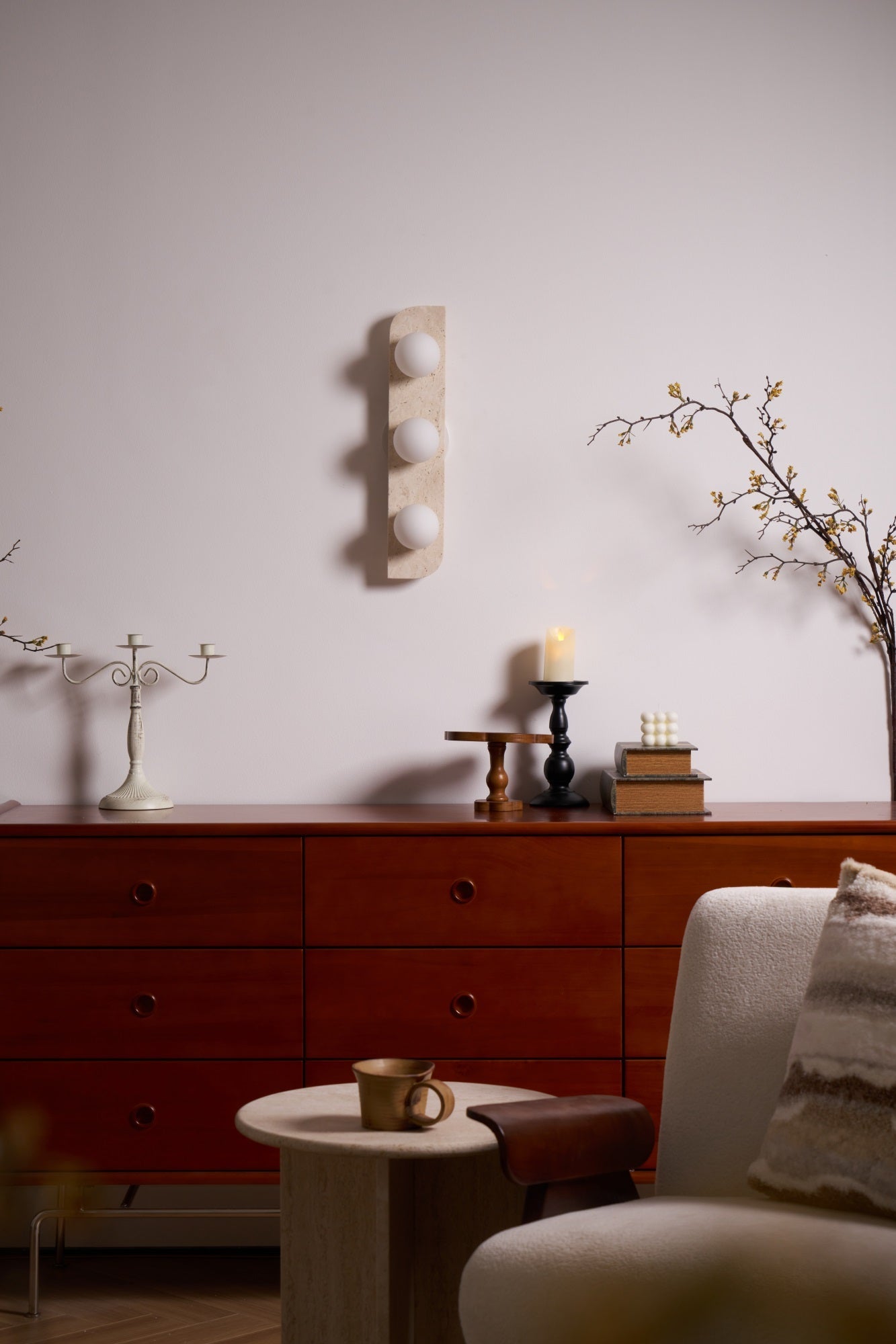 Zophaor Minimalist Travertine Plug-In Wall Light - Blowlighting