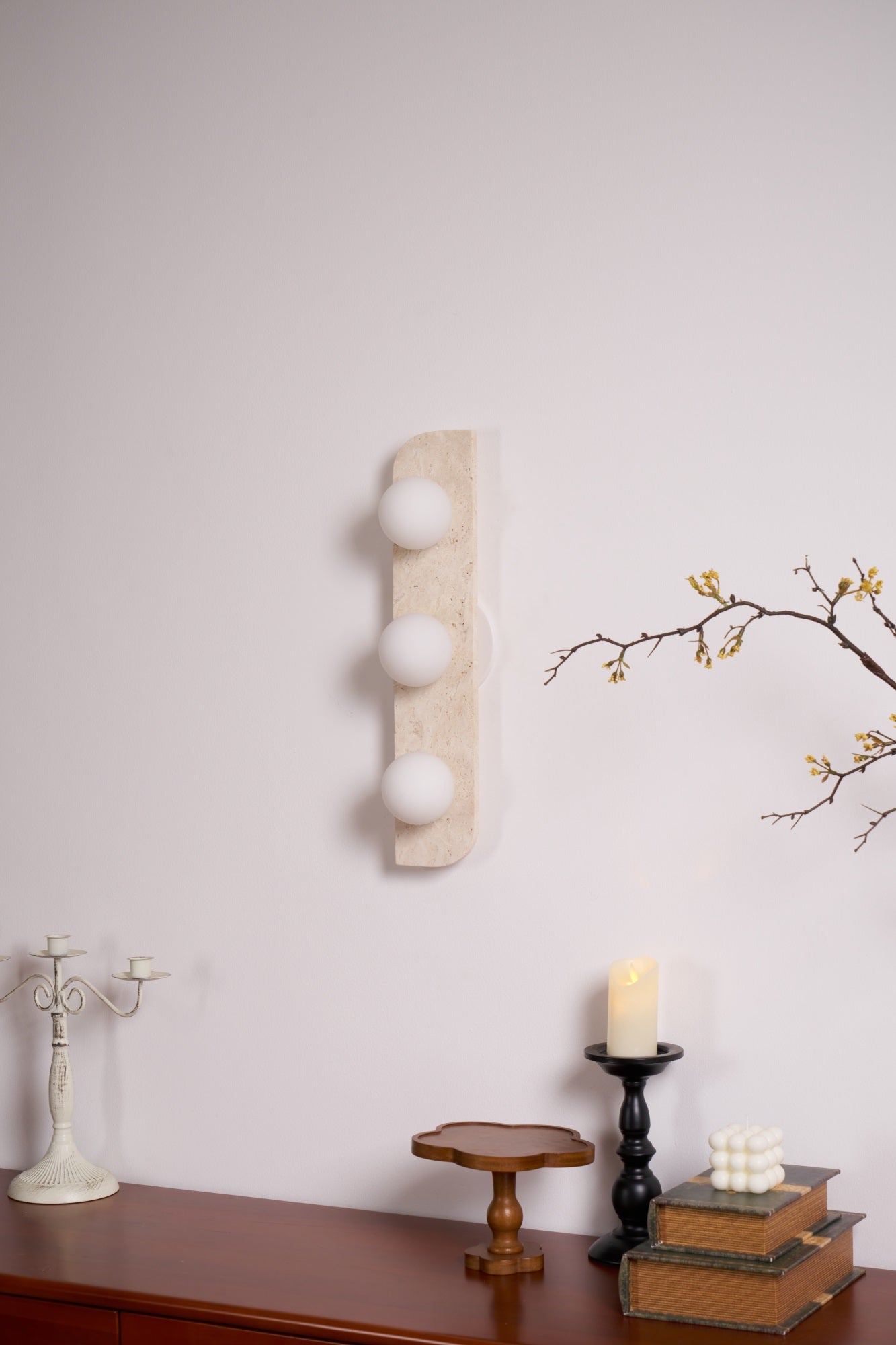 Zophaor Minimalist Travertine Plug-In Wall Light - Blowlighting
