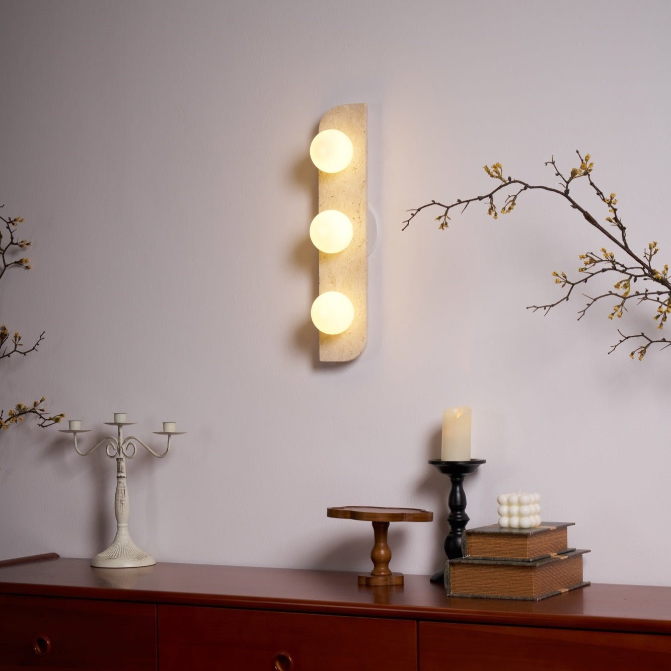 Zophaor Minimalist Travertine Plug-In Wall Light - Blowlighting