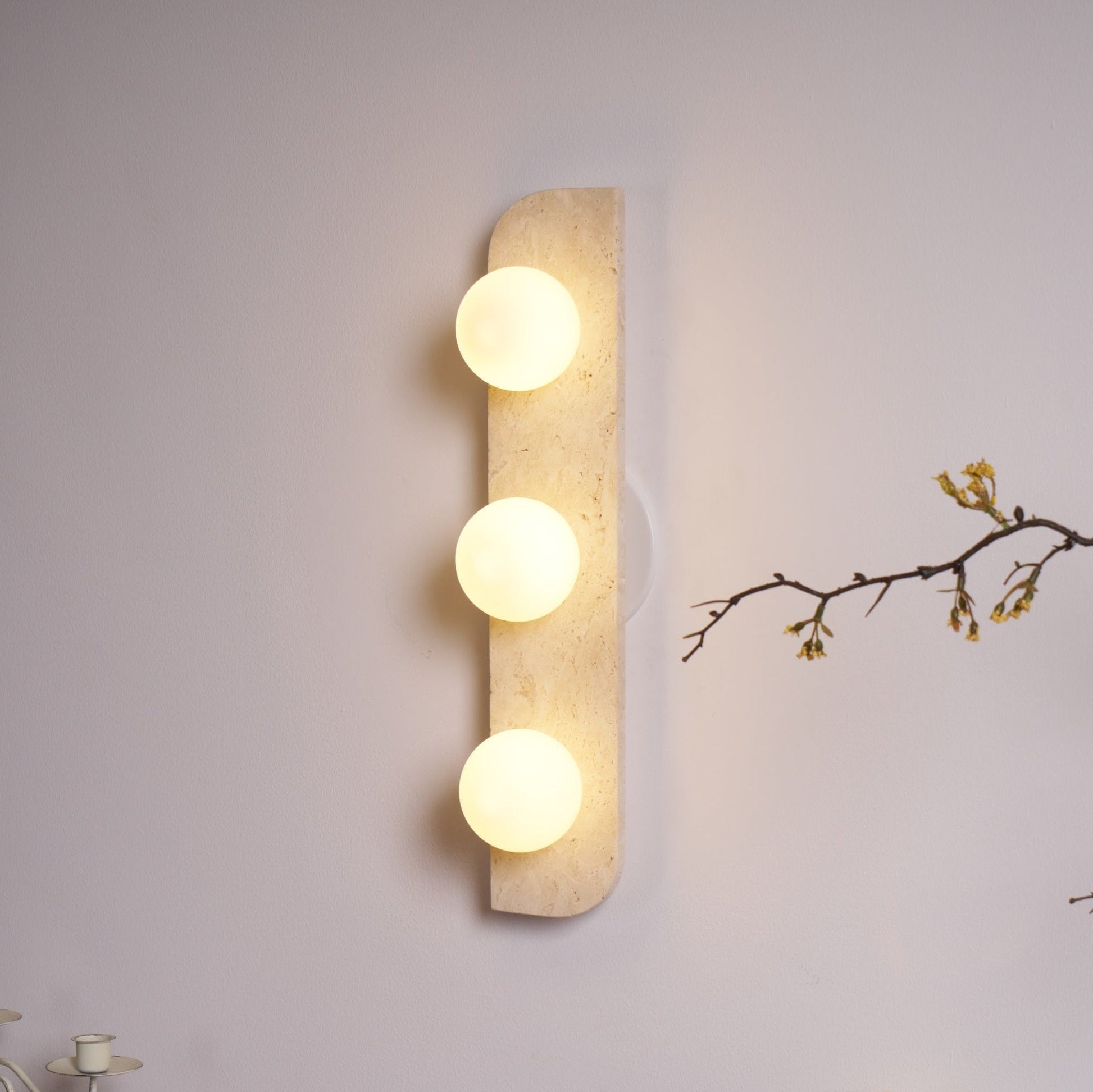 Alsilis Minimalist Travertine Wall Light - Blowlighting