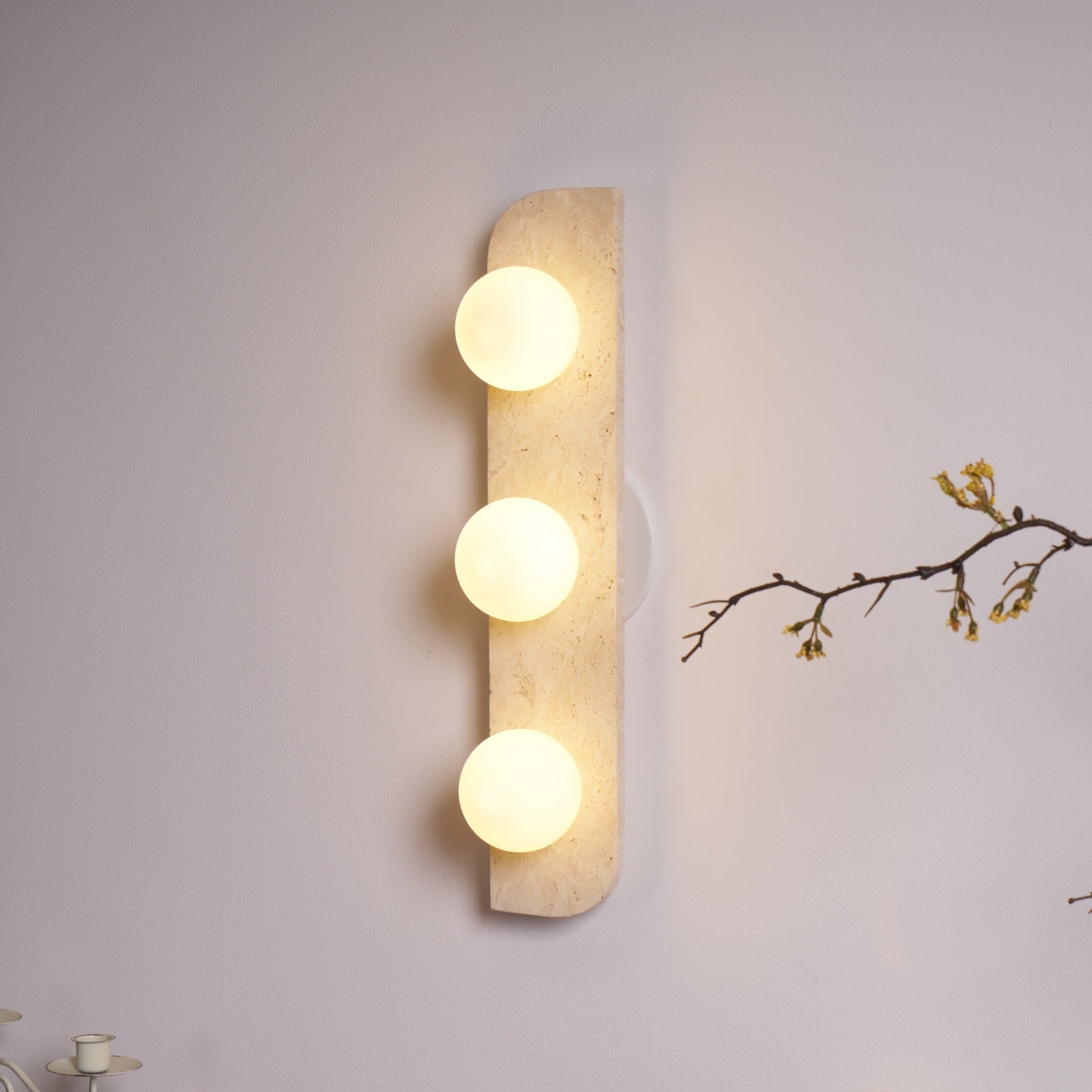 Alsilis Minimalist Travertine Wall Light - Blowlighting