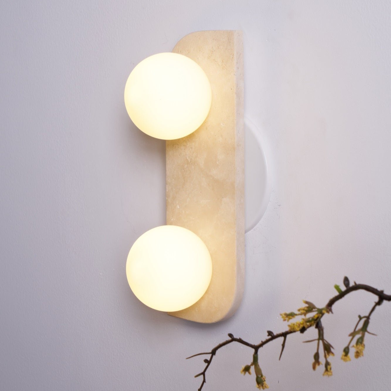 Zophaor Minimalist Travertine Plug-In Wall Light - Blowlighting