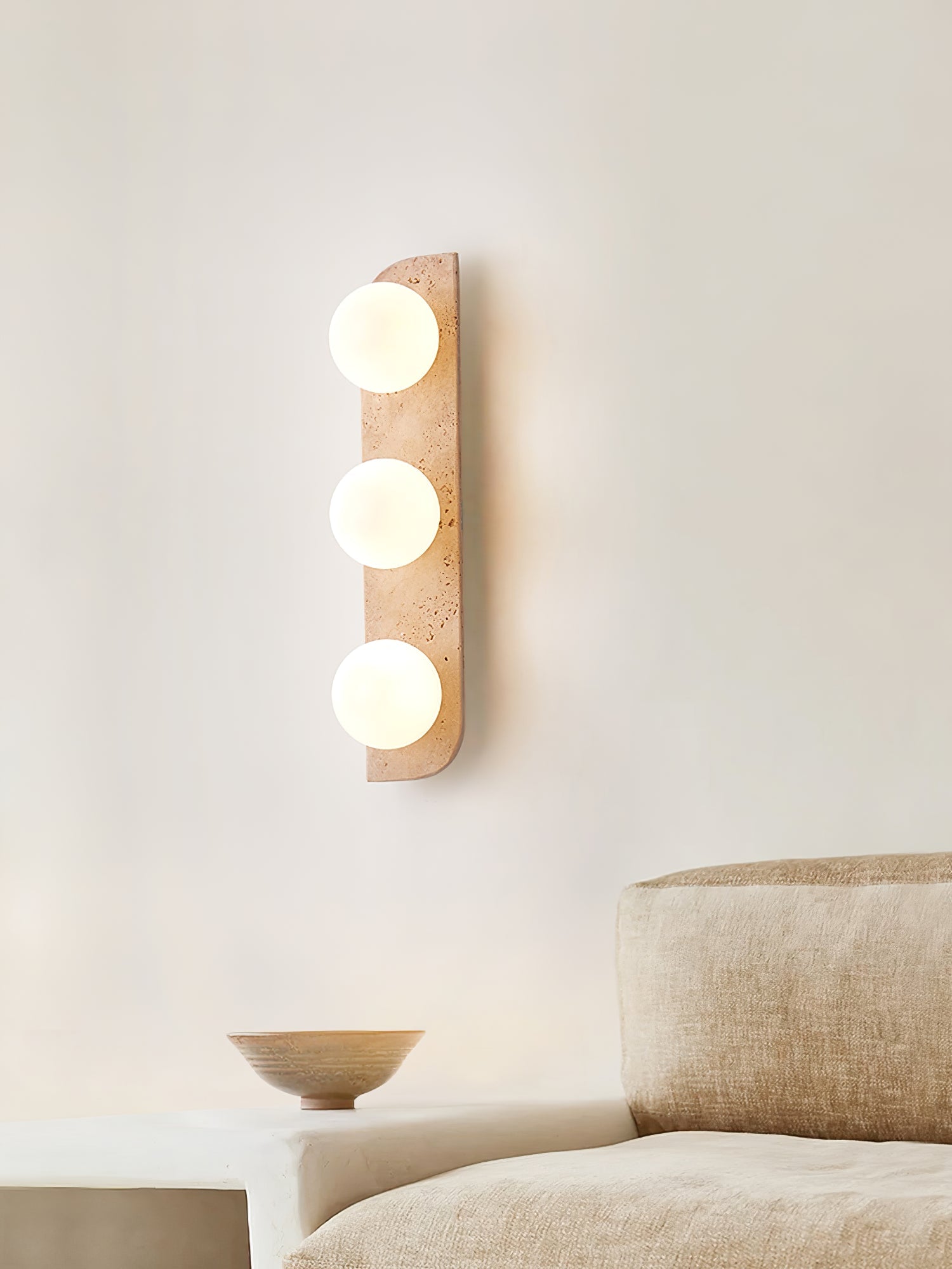 Zophaor Minimalist Travertine Plug-In Wall Light - Blowlighting
