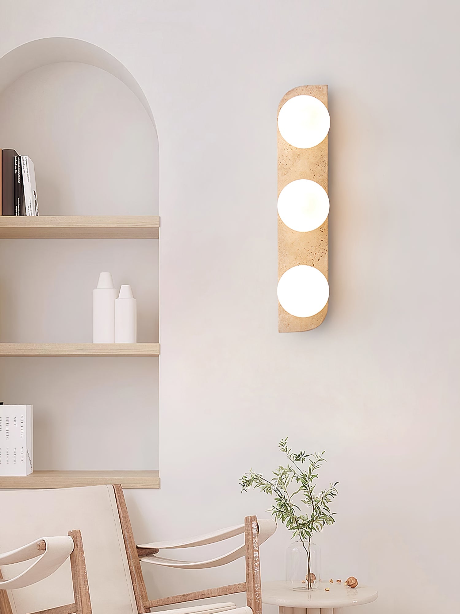 Zophaor Minimalist Travertine Plug-In Wall Light - Blowlighting