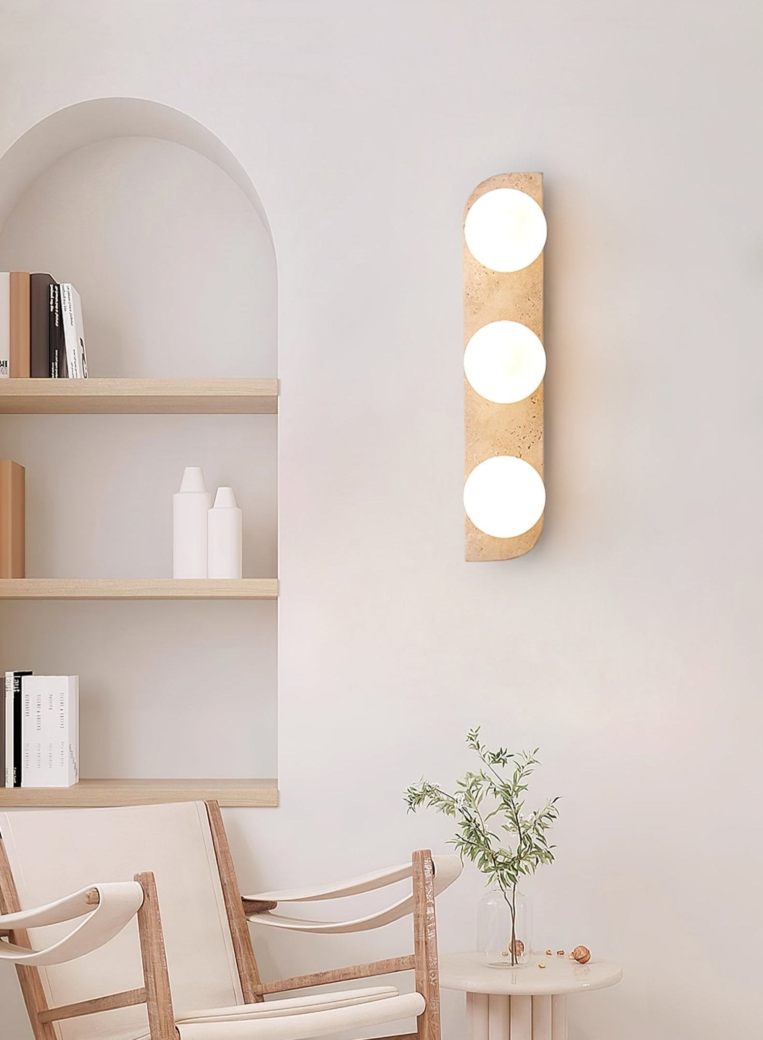 Zophaor Minimalist Travertine Plug-In Wall Light - Blowlighting