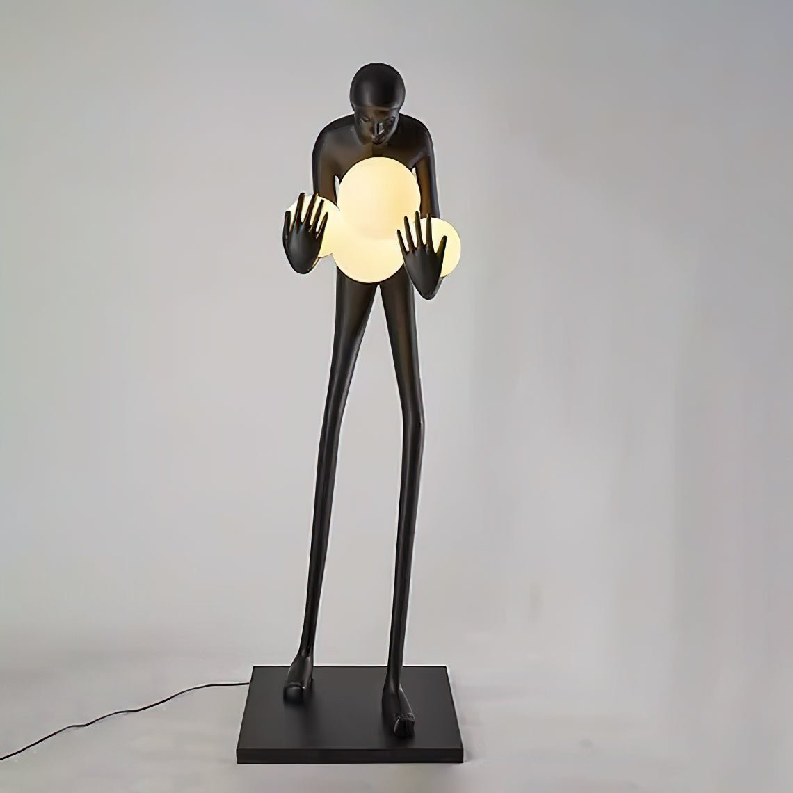 Nyxara Embracing Black Metal Floor Lamp - Blowlighting