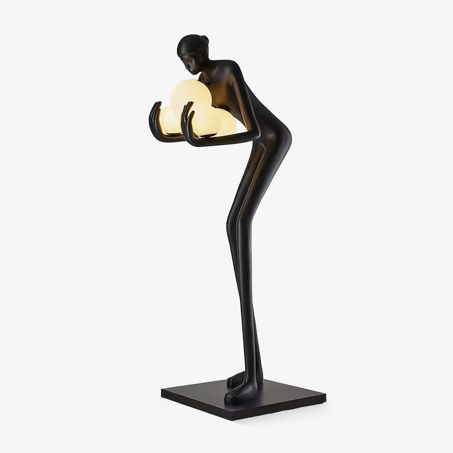 Nyxara Embracing Black Metal Floor Lamp - Blowlighting