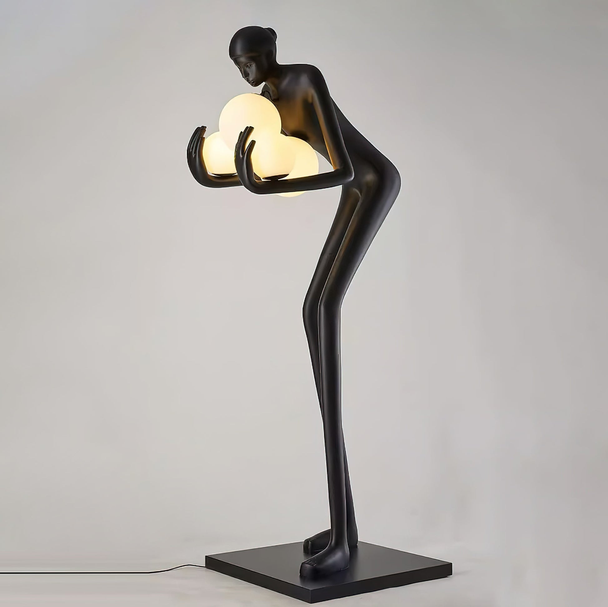 Nyxara Embracing Black Metal Floor Lamp - Blowlighting