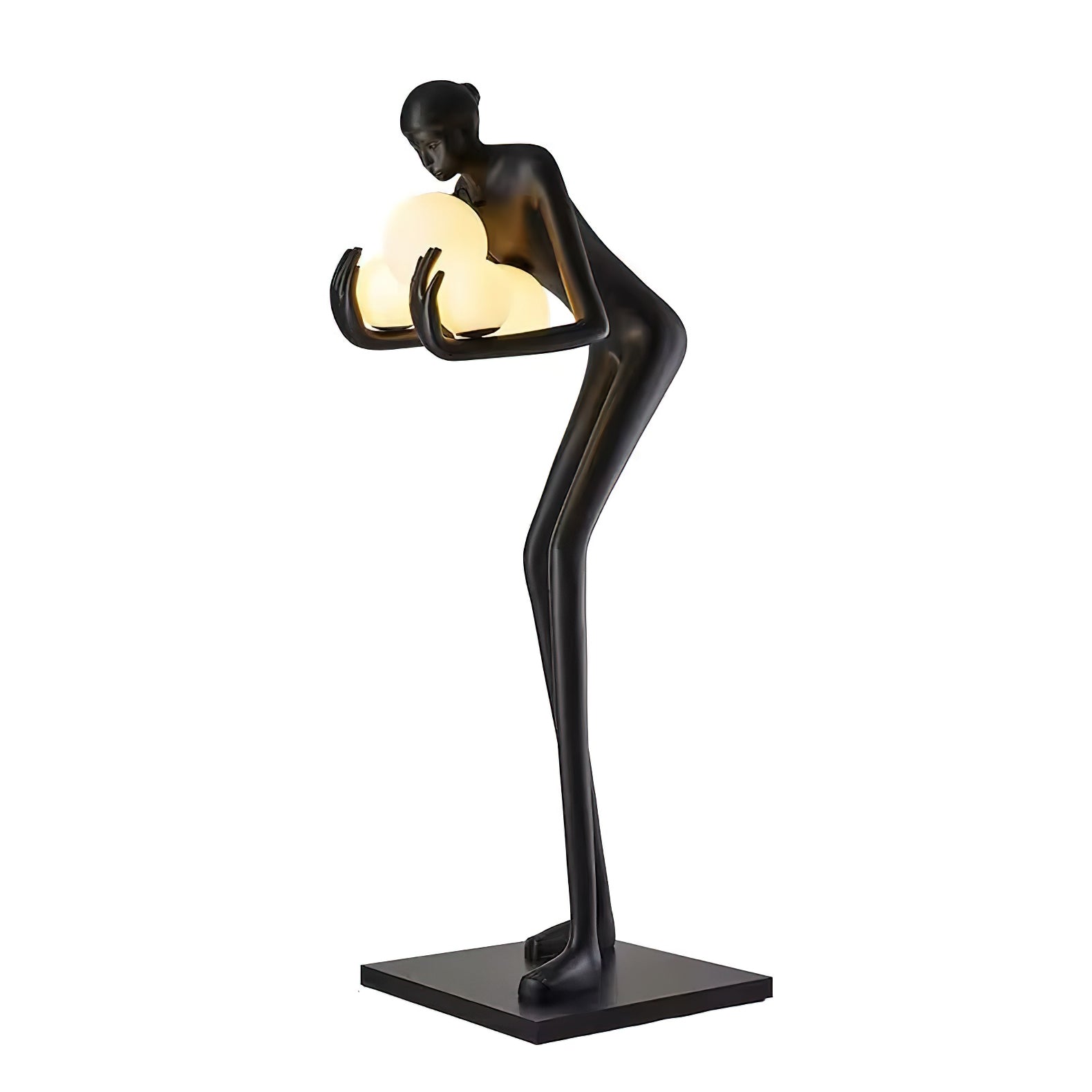 Nyxara Embracing Black Metal Floor Lamp - Blowlighting