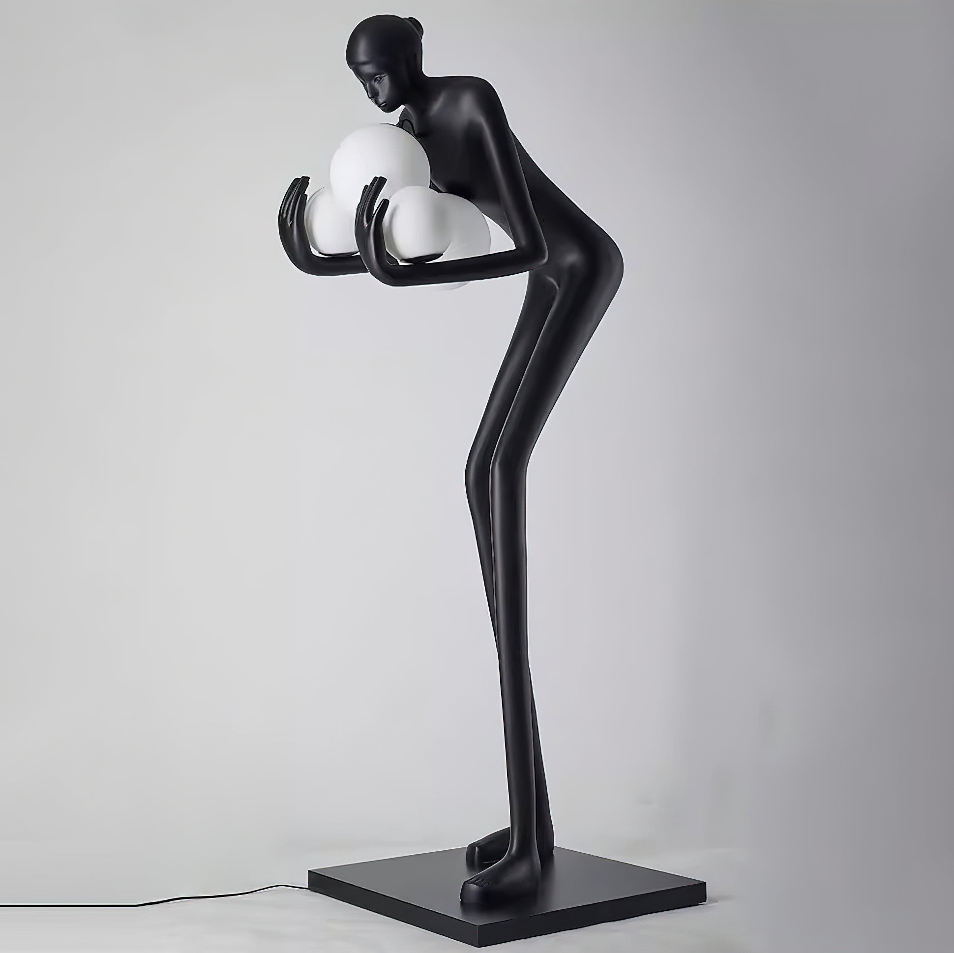 Nyxara Embracing Black Metal Floor Lamp - Blowlighting