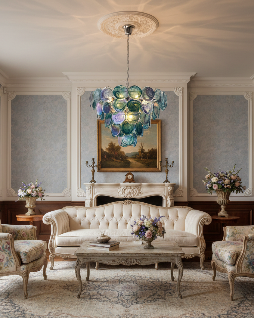 Emerald Murano Glass Chandelier