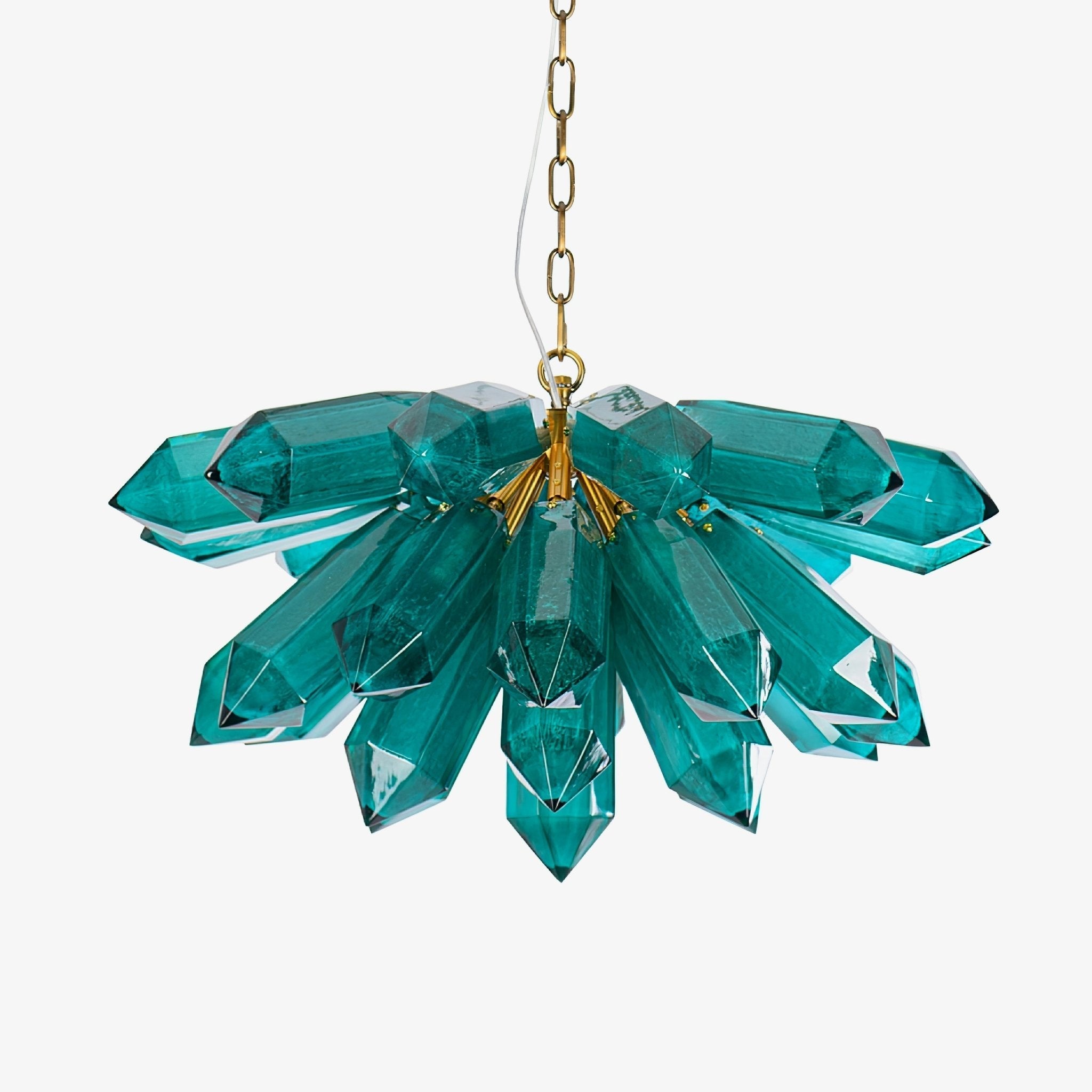 Aurora Chandelier Emerald Crystal Starburst Gold - Blowlighting