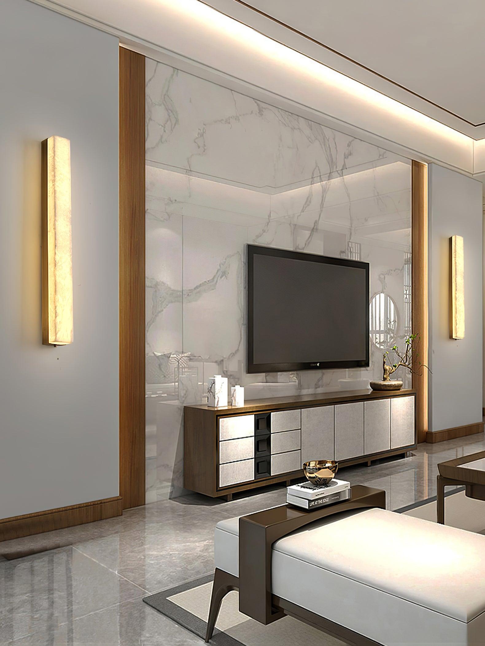 Luste Minimalist Alabaster Wall Lamp Rectangular - Blowlighting
