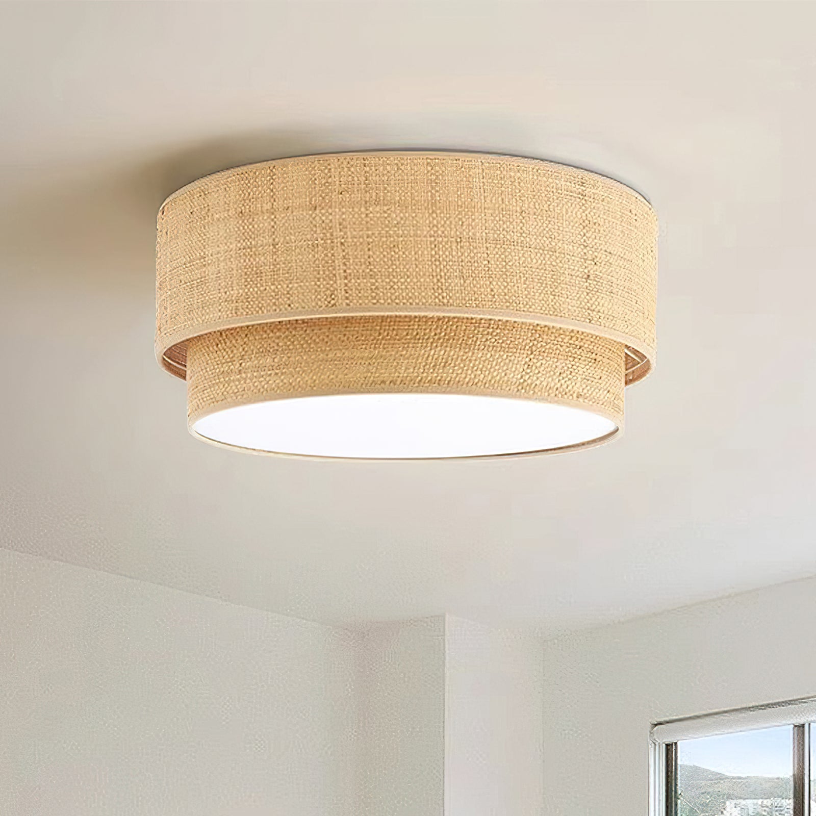 Emiko Wabi-Sabi Raffia Ceiling Light