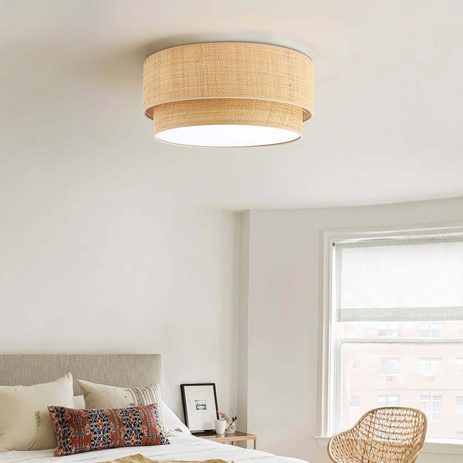 Emiko Wabi-Sabi Raffia Ceiling Light