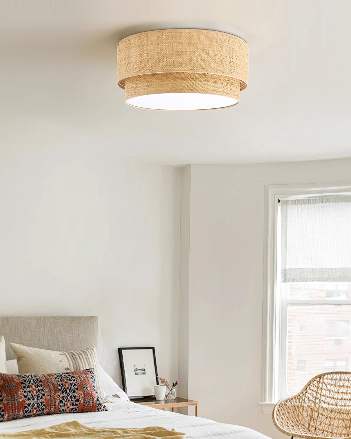 Emiko Wabi-Sabi Raffia Ceiling Light