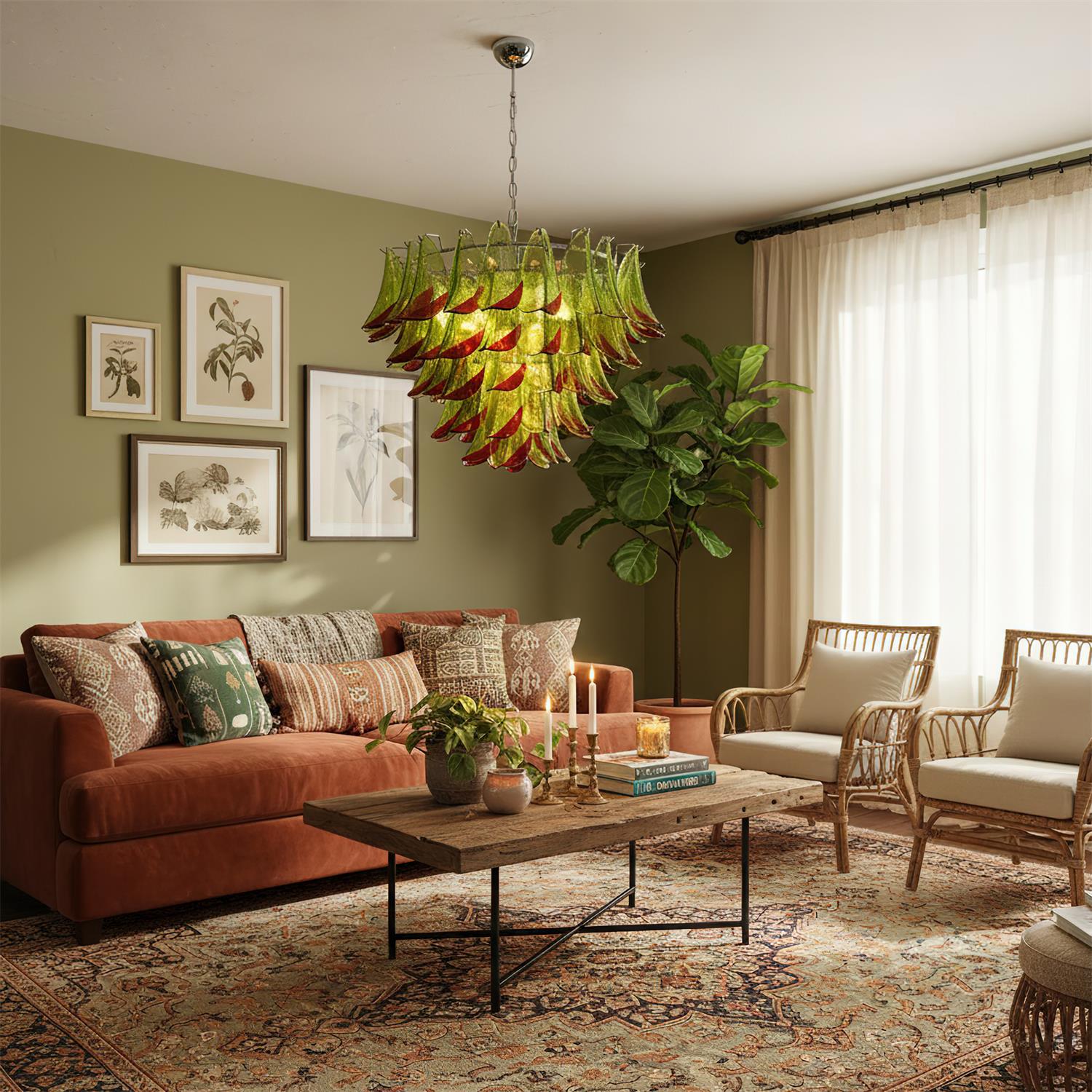 Emily Petal Modern Glass Chandelier