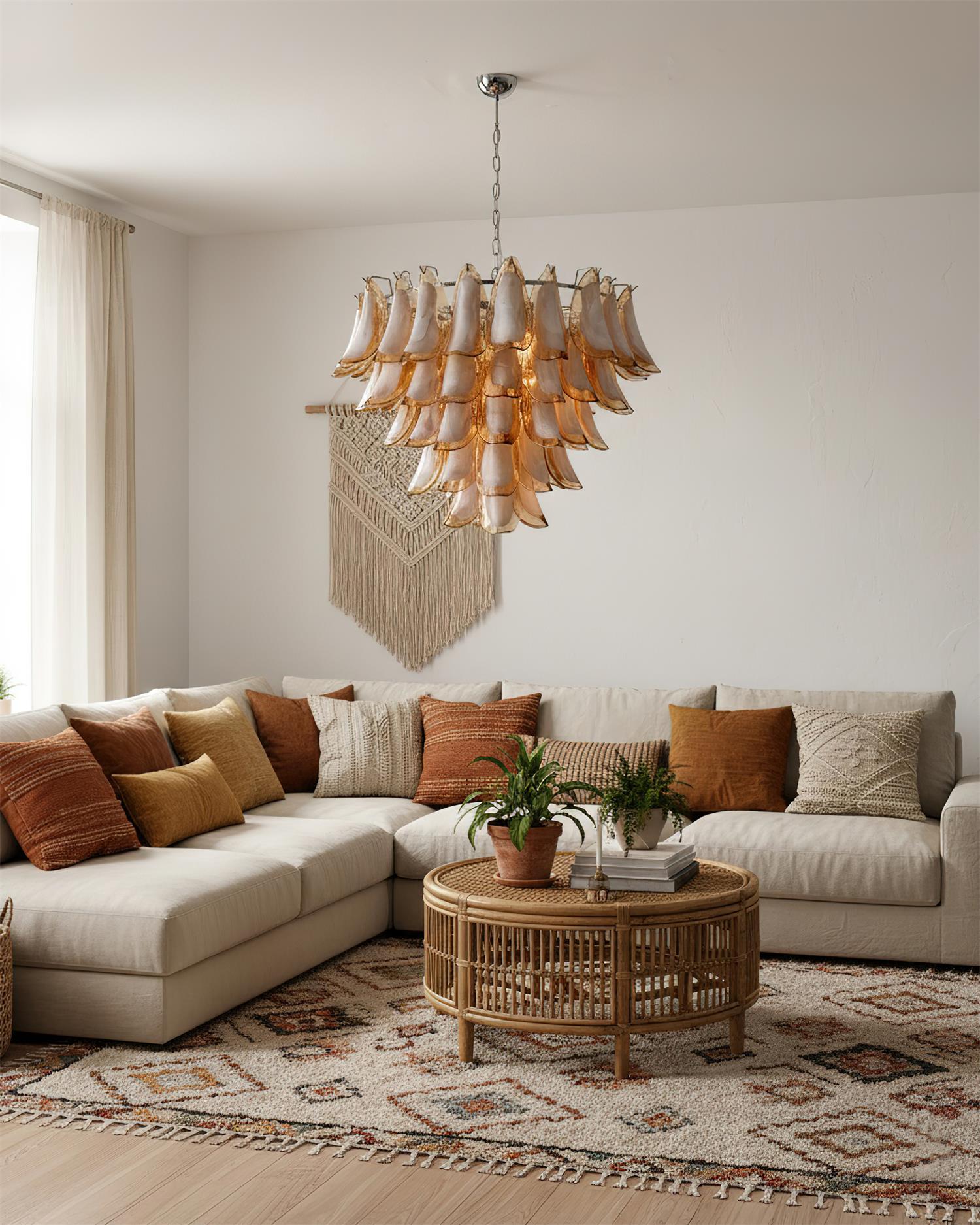 Emily Petal Modern Glass Chandelier