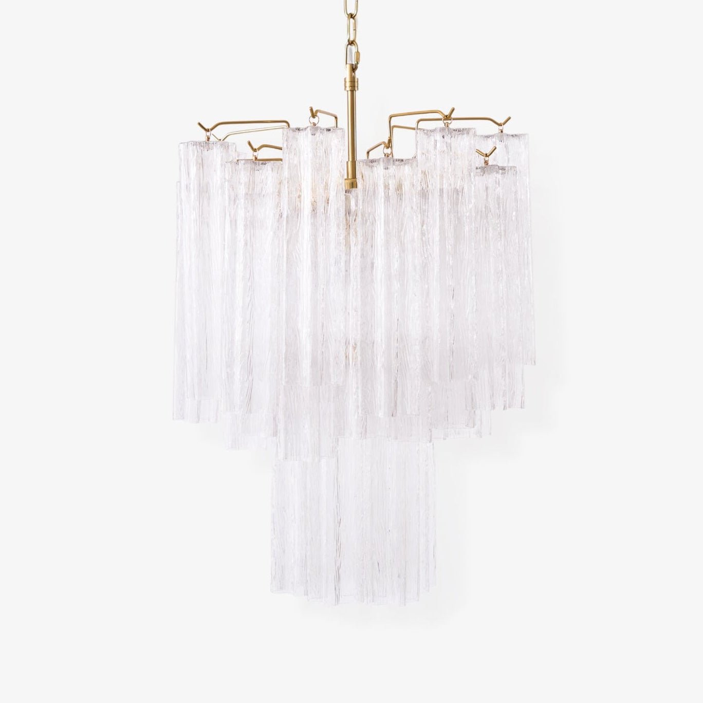Aurora Chandelier Clear Murano Glass Tube Tiered Modern - Blowlighting