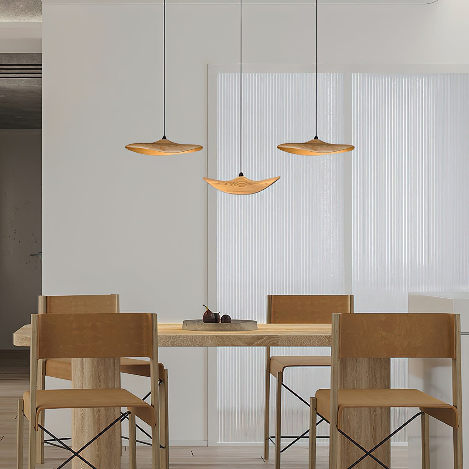Abbott Modern Minimalist Empty Leaf Metal Wood Chandelier - Blowlighting