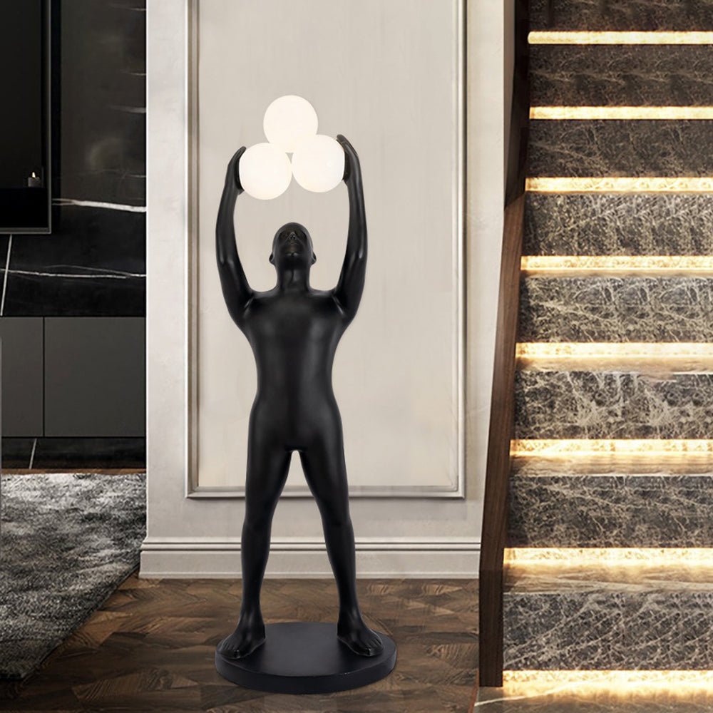 Athranis Uplifted Black Metal Sculptural Floor Lamp - Blowlighting