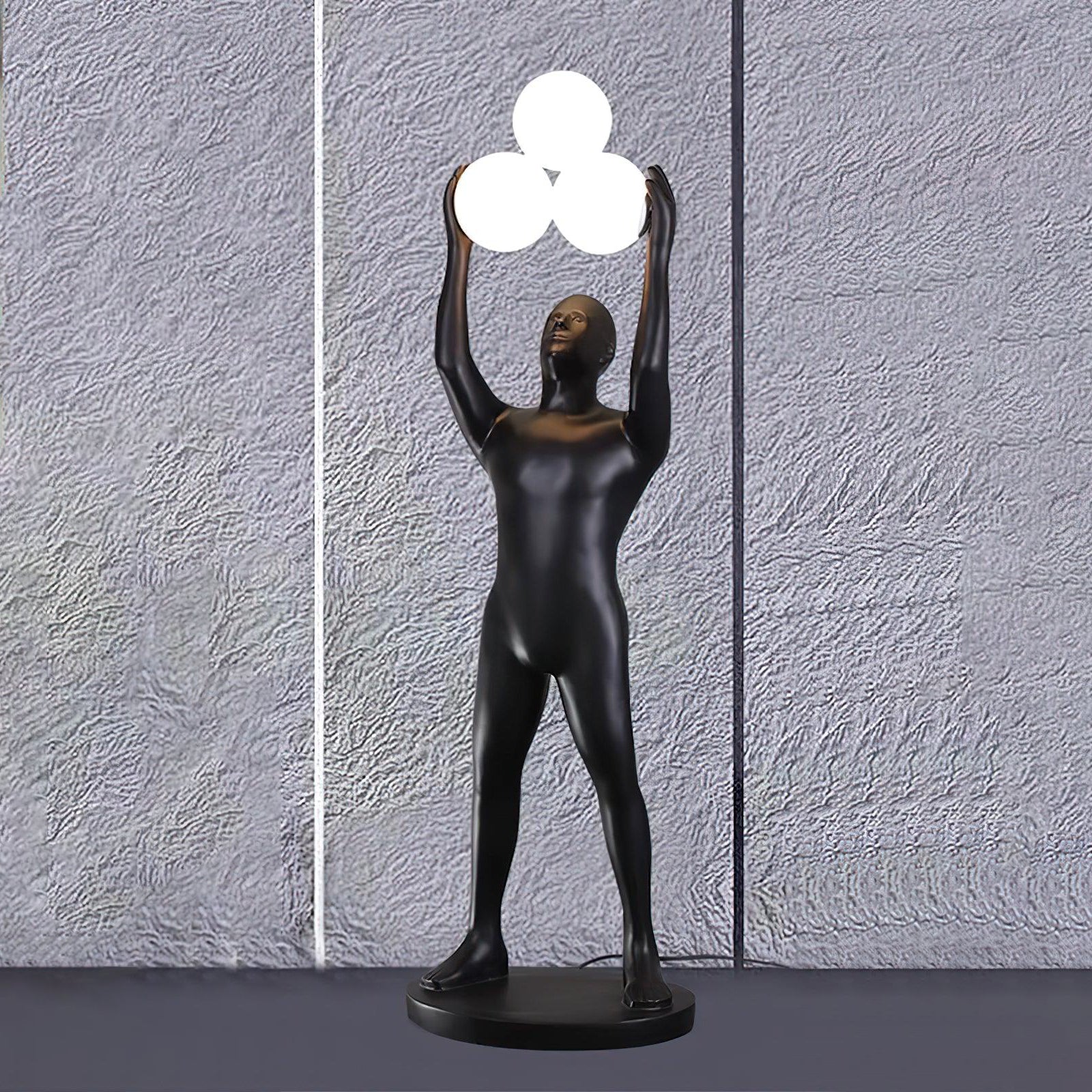 Athranis Uplifted Black Metal Sculptural Floor Lamp - Blowlighting