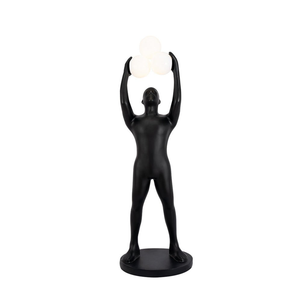 Athranis Uplifted Black Metal Sculptural Floor Lamp - Blowlighting