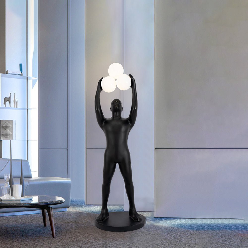 Athranis Uplifted Black Metal Sculptural Floor Lamp - Blowlighting
