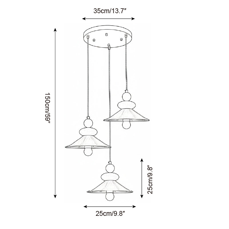 Volkan Fabric Fixed Pendant Lamp
