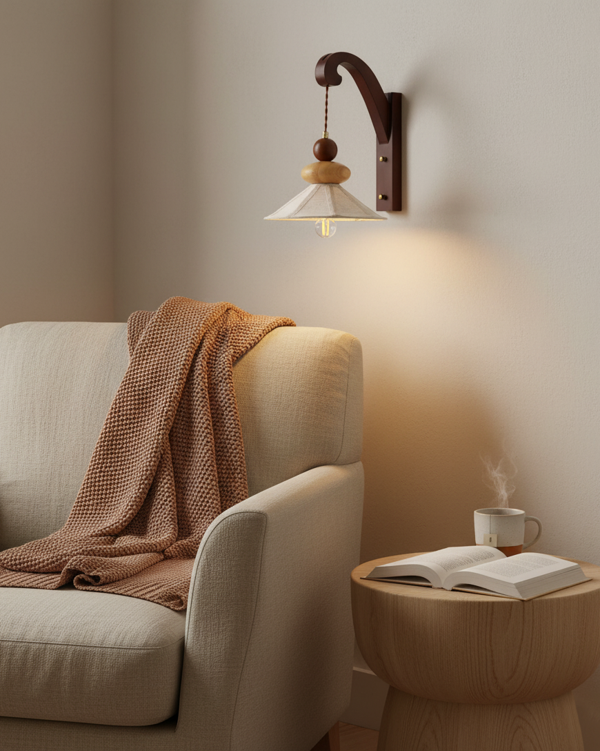 Soluna Elegant Wood Wall Lamp