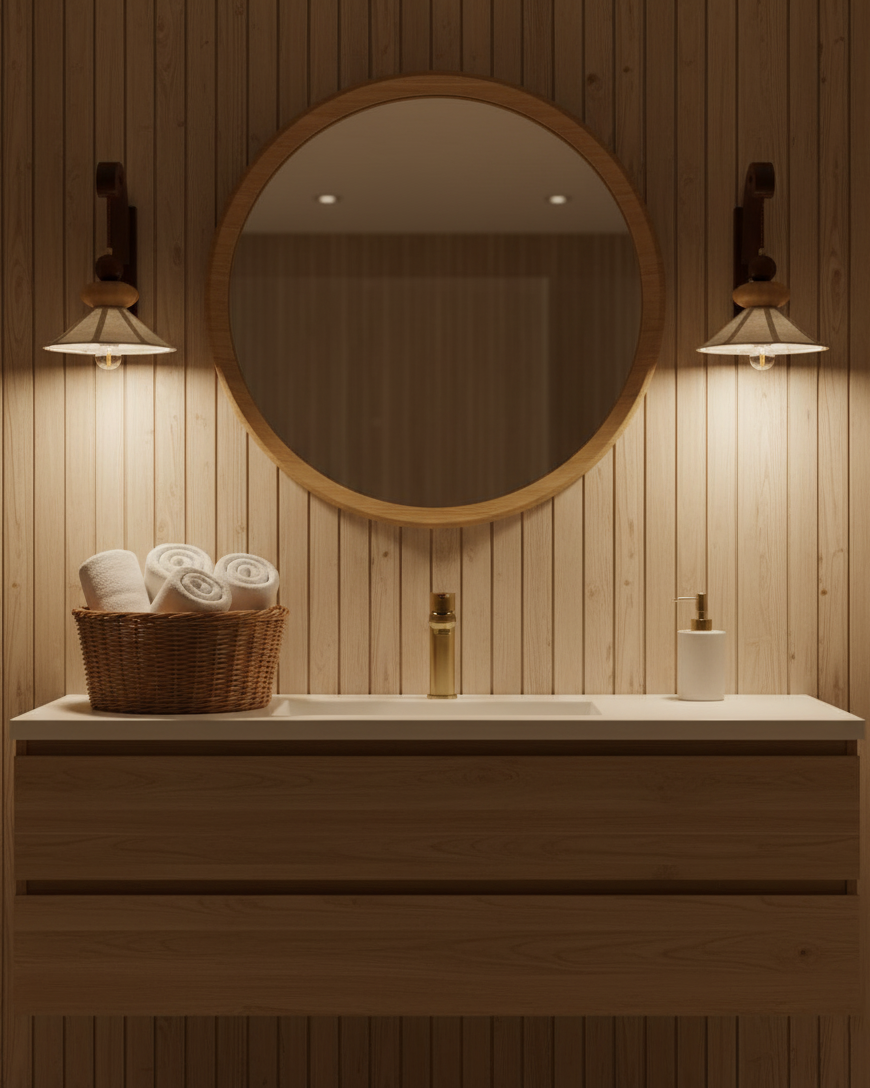 Soluna Elegant Wood Wall Lamp