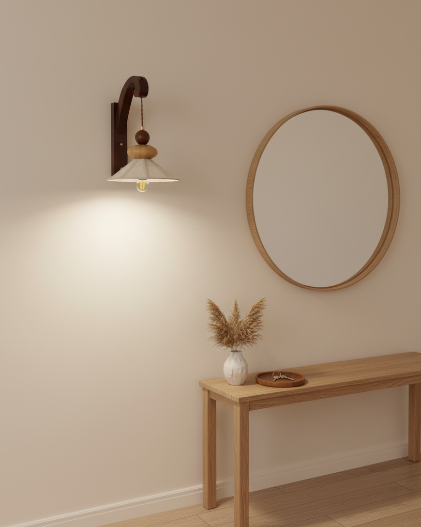 Soluna Elegant Wood Wall Lamp