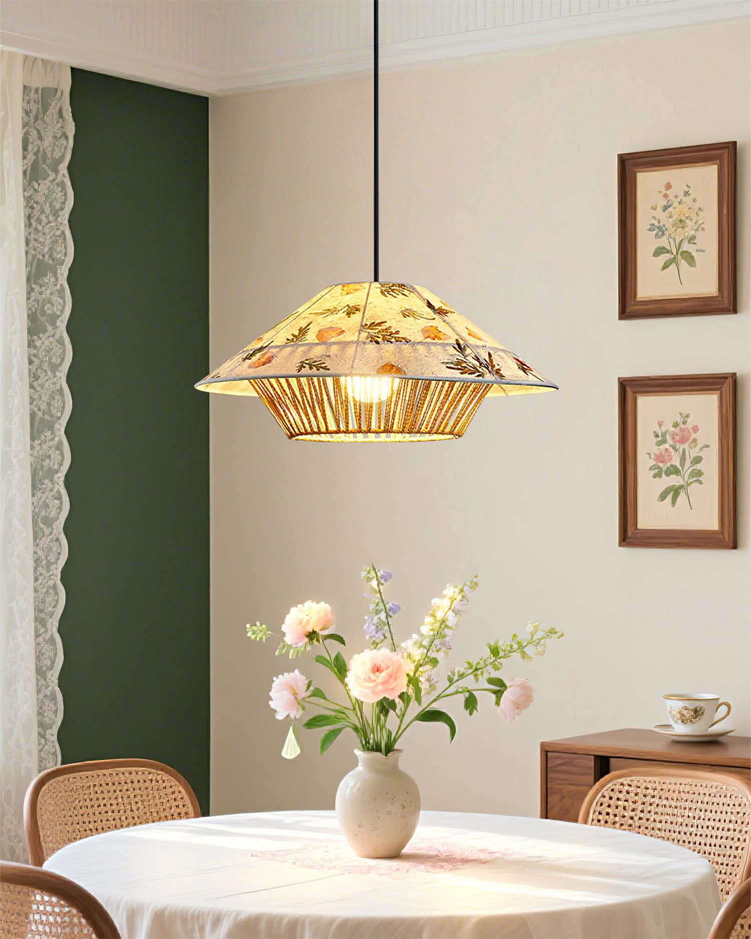 Essence Rustic Rice Paper Pendant Light