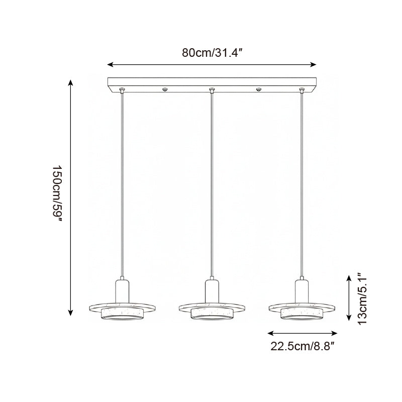 Ethereal Modern Travertine Pendant Light