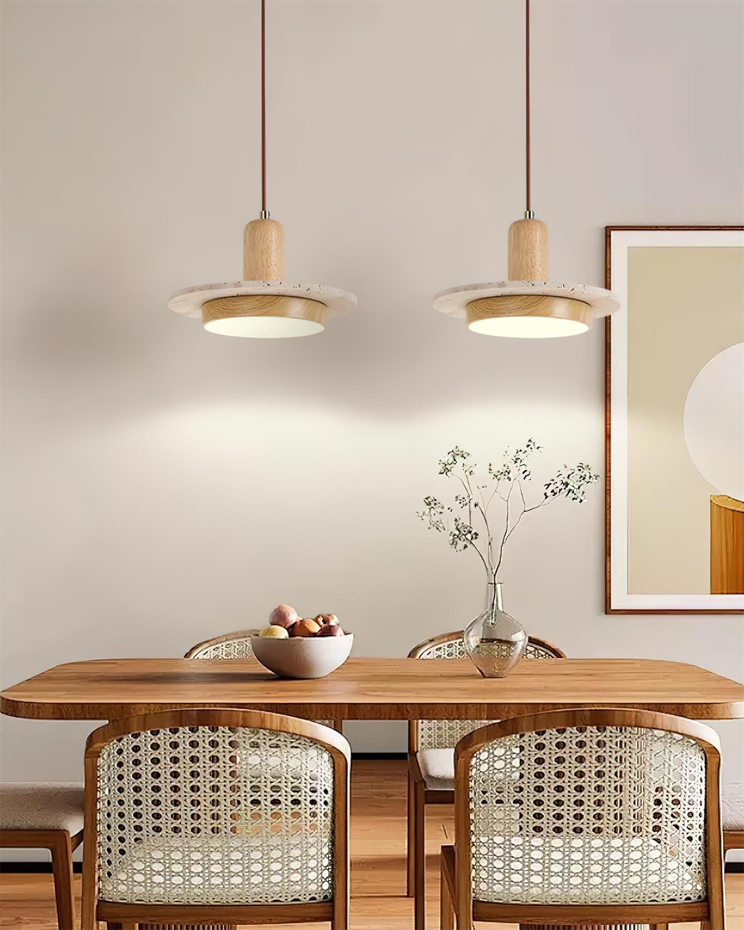 Ethereal Modern Travertine Pendant Light