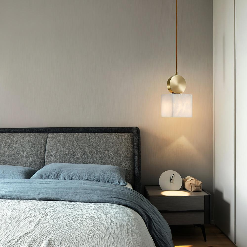 Lyrindis Cylinder Alabaster Pendant Light - Blowlighting