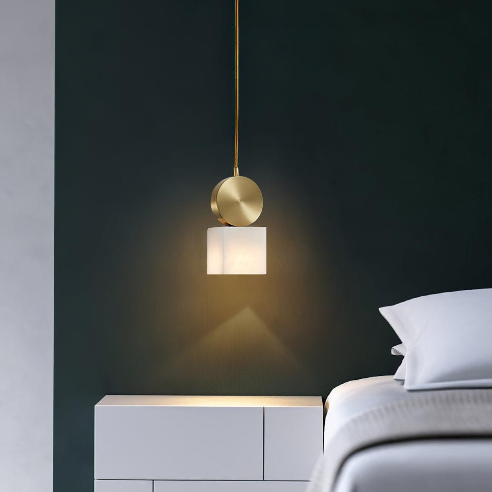 Lyrindis Cylinder Alabaster Pendant Light - Blowlighting