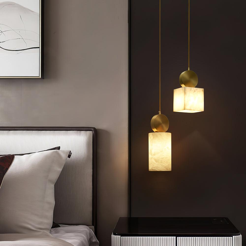 Lyrindis Cylinder Alabaster Pendant Light - Blowlighting