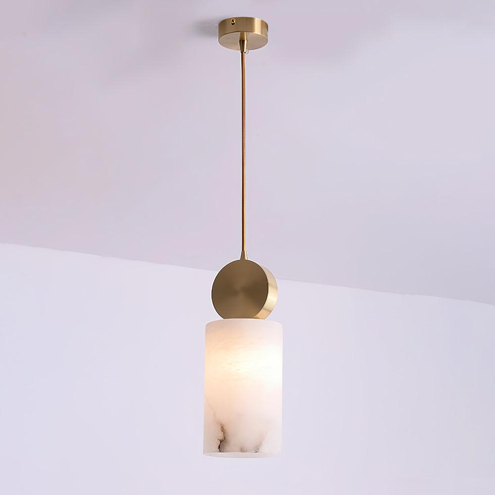 Lyrindis Cylinder Alabaster Pendant Light - Blowlighting