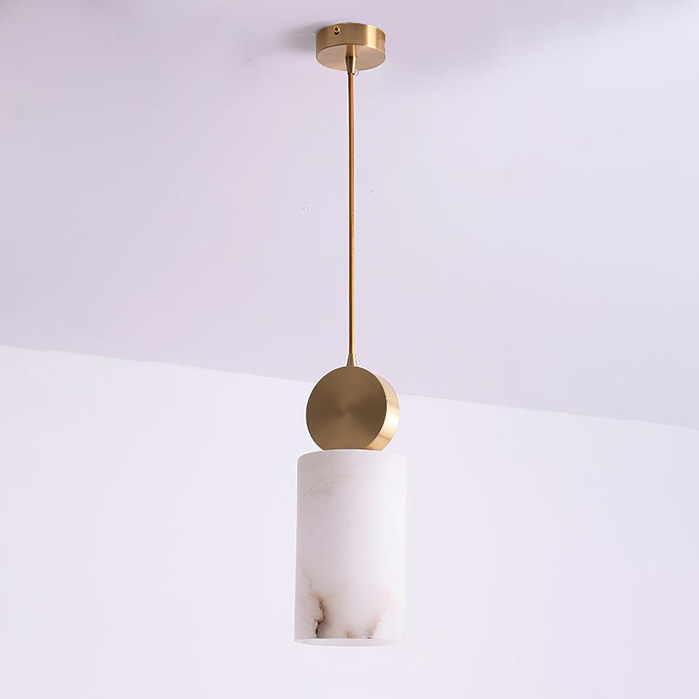 Lyrindis Cylinder Alabaster Pendant Light - Blowlighting