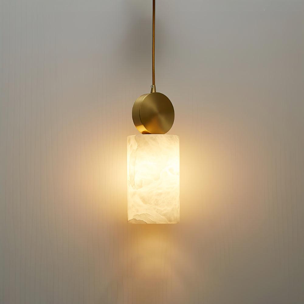 Lyrindis Cylinder Alabaster Pendant Light - Blowlighting