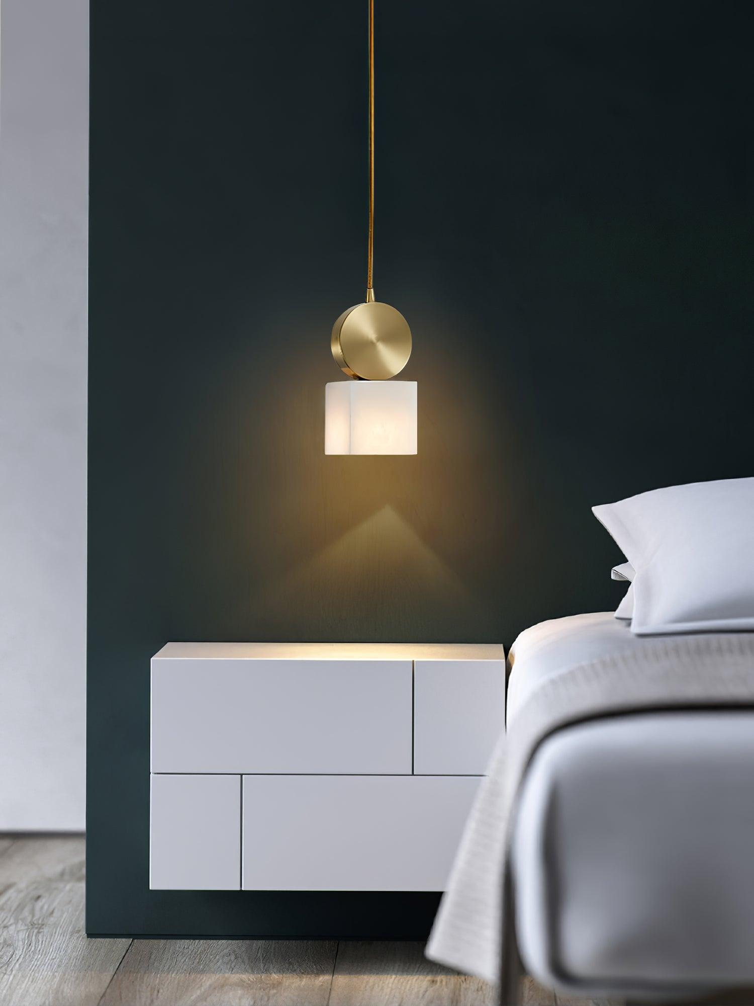 Lyrindis Cylinder Alabaster Pendant Light - Blowlighting